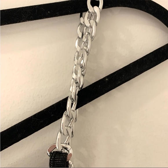 NWT WeWoreWhat Asymmetrical Denim Chain Strap Jumpsuit - Picture 6 of 11